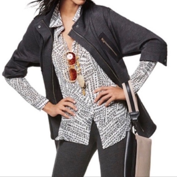 CABI Love Carol Mesh Back Jacket Gray & Black Outerwear Versatile #3184 Medium - Picture 5 of 9